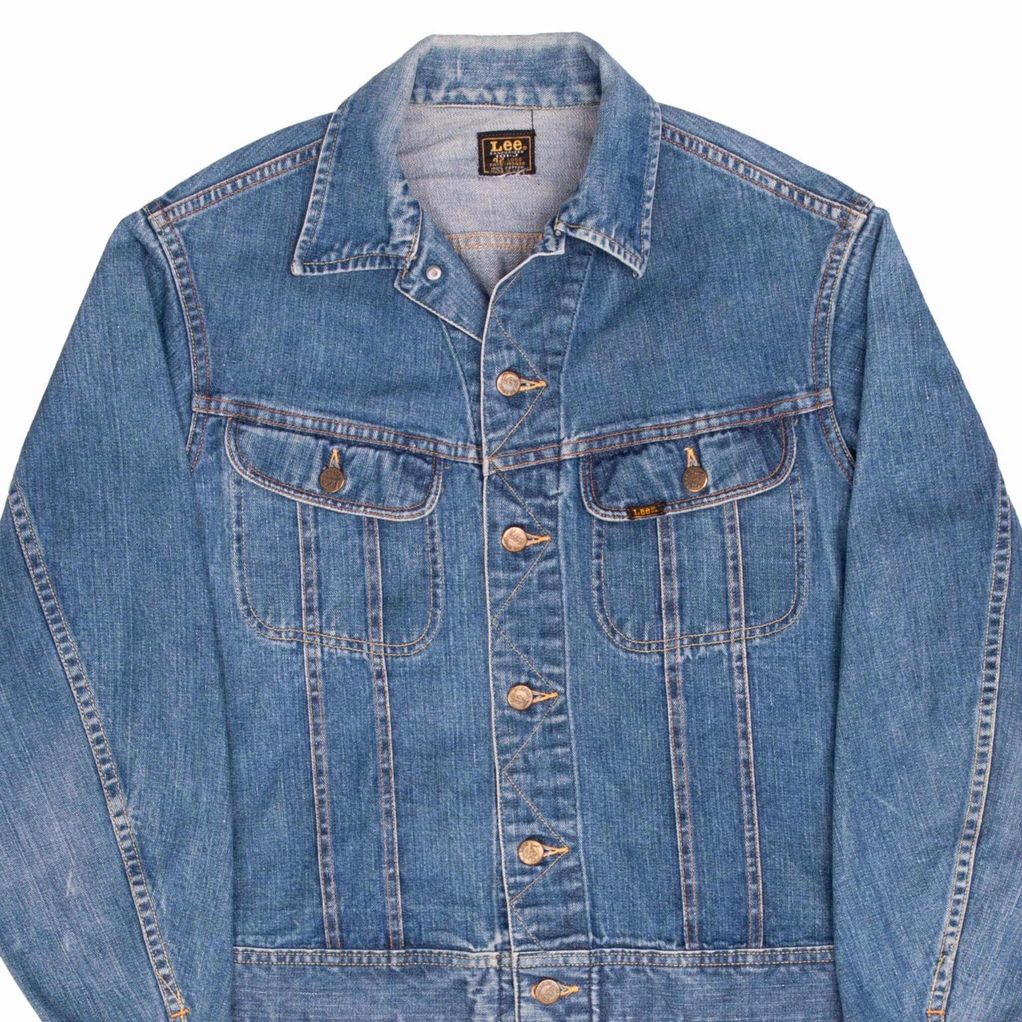 VINTAGE LEE 101J 2 POCKETS DENIM JACKET 1960S SIZE 42L MADE IN USA Warm and Practical