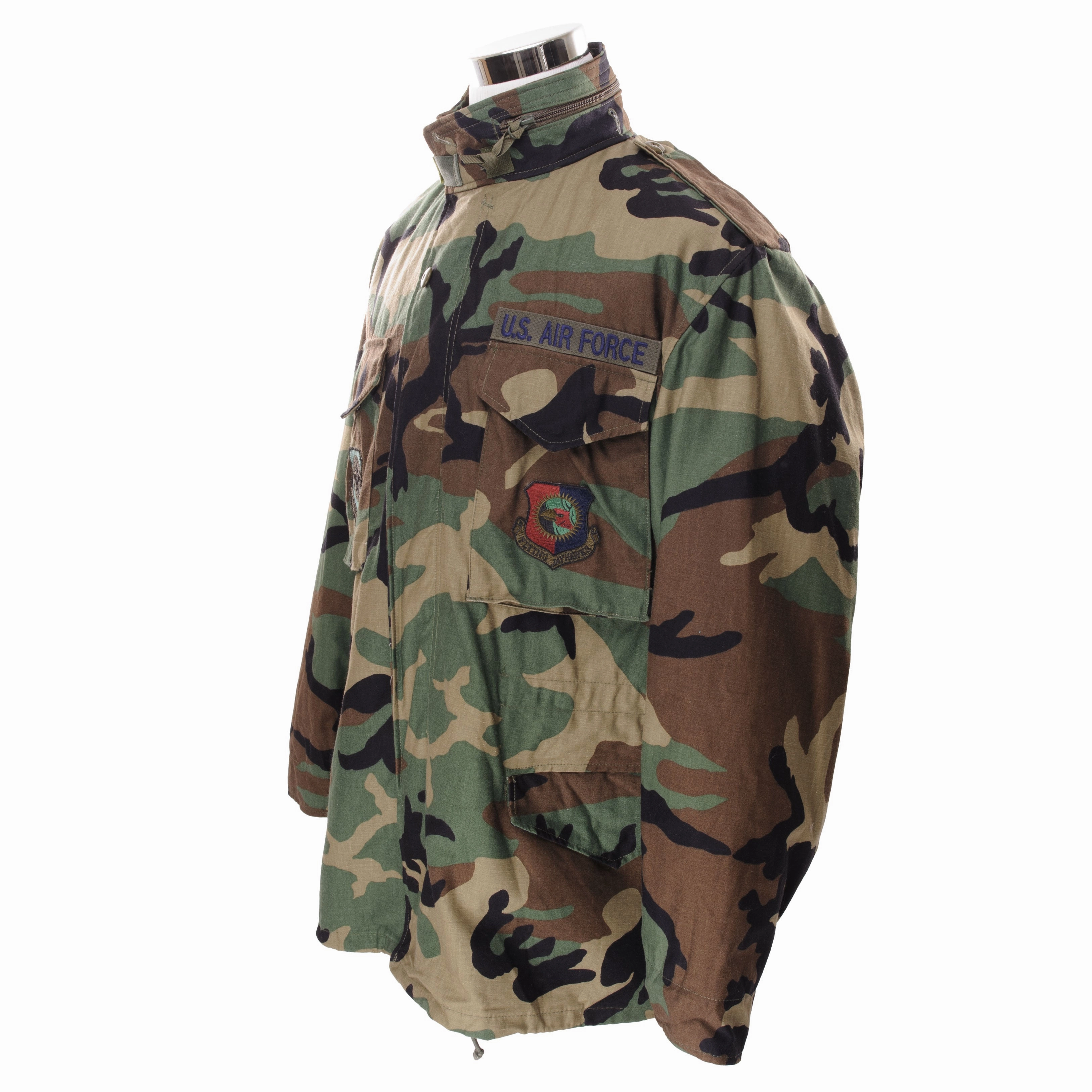 suitable for stage shows Moisture Wicking Lining VINTAGE USAF M-1965 M65 WOODLAND CAMO FIELD JACKET 1999 LARGE REGULAR