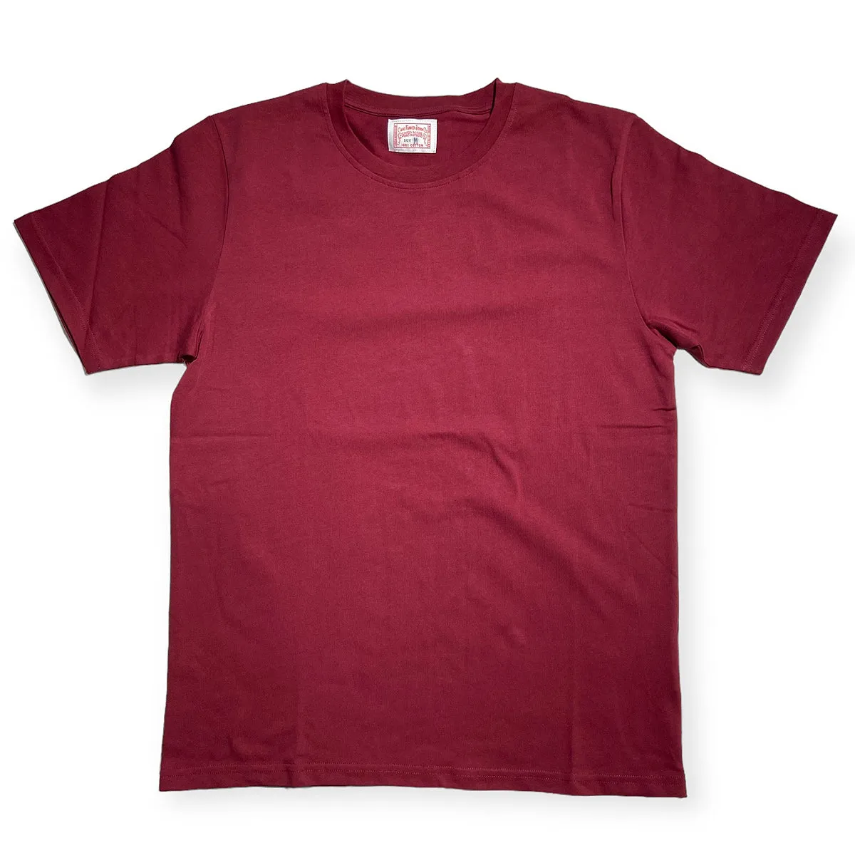 8.4oz TEXAS MADE "HEAVY ORGANIC" Crew Neck Cranberry Daily Comfort