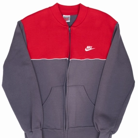 Rain Fit VINTAGE NIKE GREY & RED TRACK JACKET 1980S MEDIUM MADE IN USA