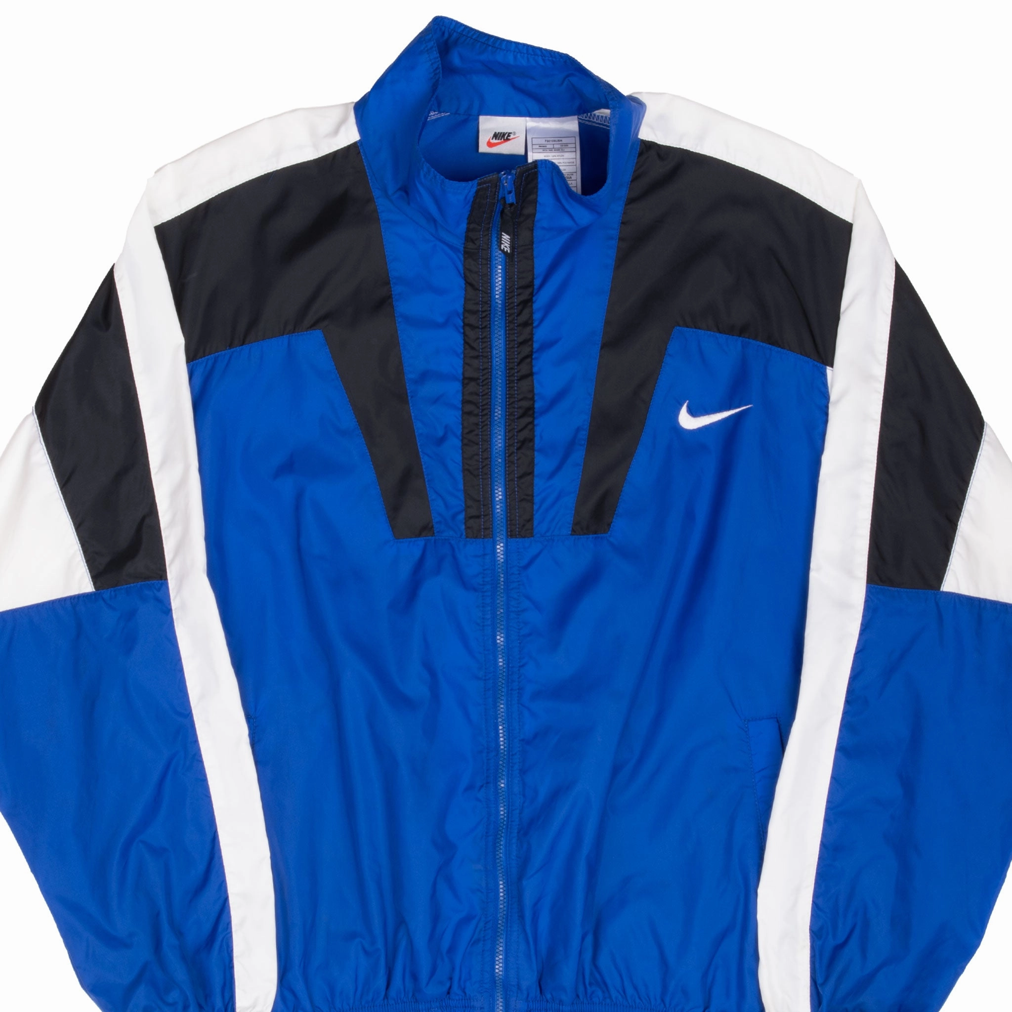 VINTAGE NIKE CLASSIC SWOOSH BLUE WINDBREAKER JACKET 1990S LARGE Camp Ready