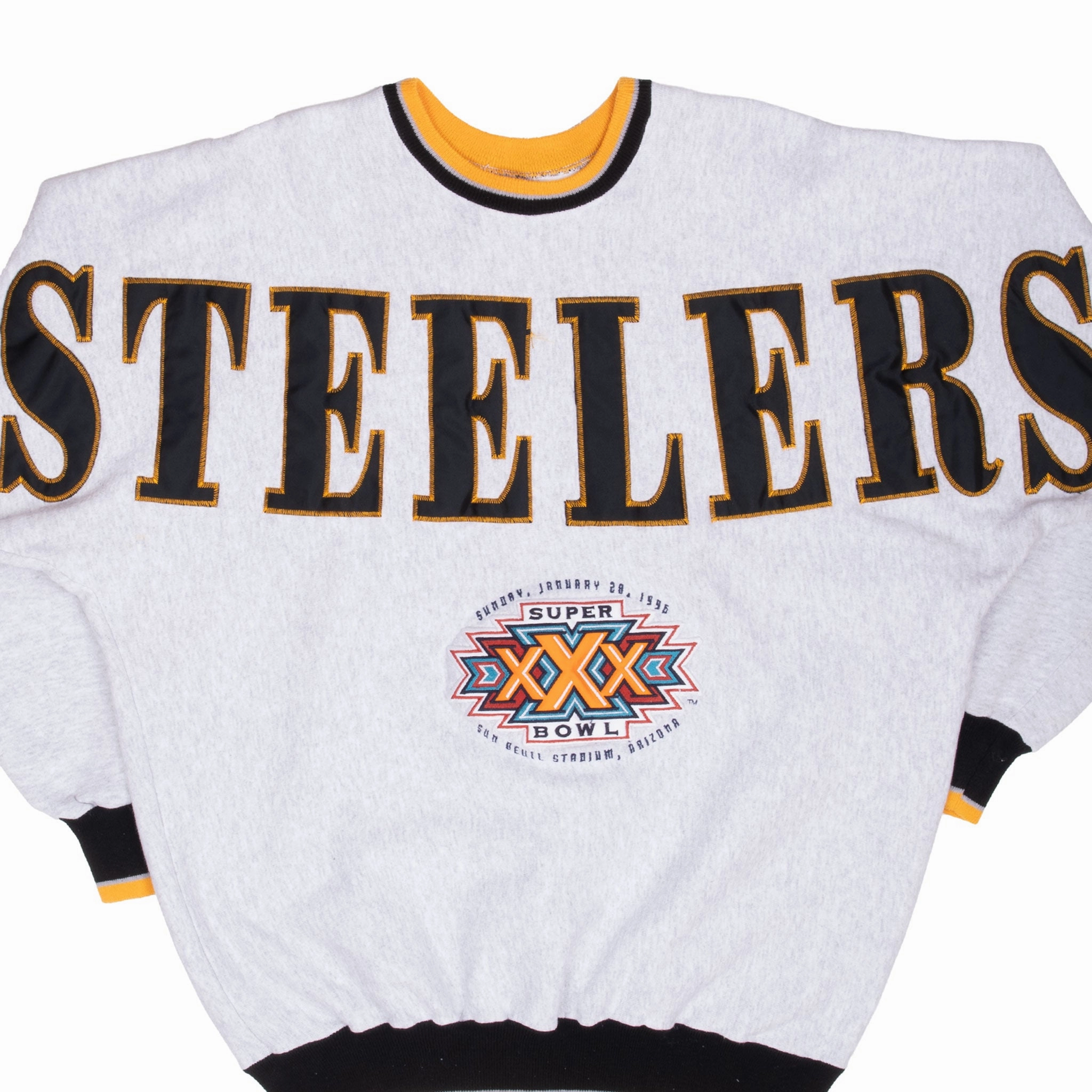 VINTAGE NFL STEELERS LEGENDS ATHLETIC SWEATSHIRT 1996 XL MADE IN USA Concert wear Bold Print