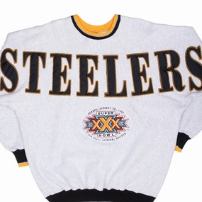 VINTAGE NFL STEELERS LEGENDS ATHLETIC SWEATSHIRT 1996 XL MADE IN USA Concert wear Bold Print