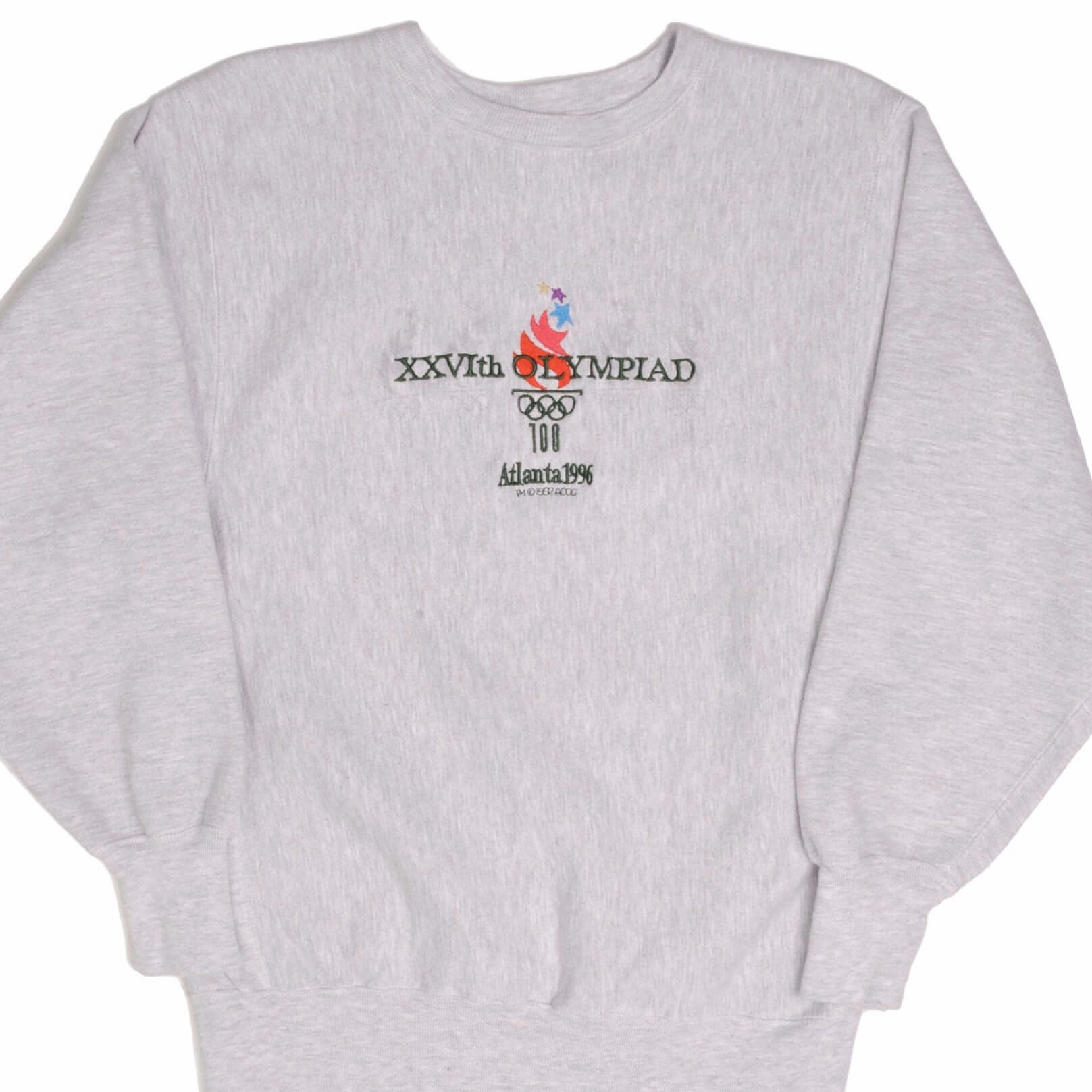 VINTAGE CHAMPION REVERSE WEAVE OLYMPIC GAMES 1996 SWEATSHIRT LARGE MADE USA Layer Chic tag accents