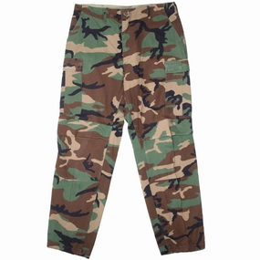 Cropped hem Breathable Waist VINTAGE US ARMY RIP STOP WOODLAND CAMO COMBAT TROUSER 1985 LARGE LONG