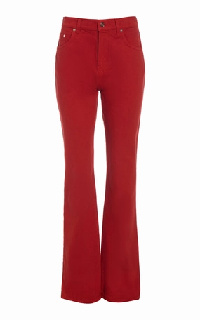 Rey Straight-leg Jean in Antelope Orange Recycled Cotton Denim Sustainable Fabric