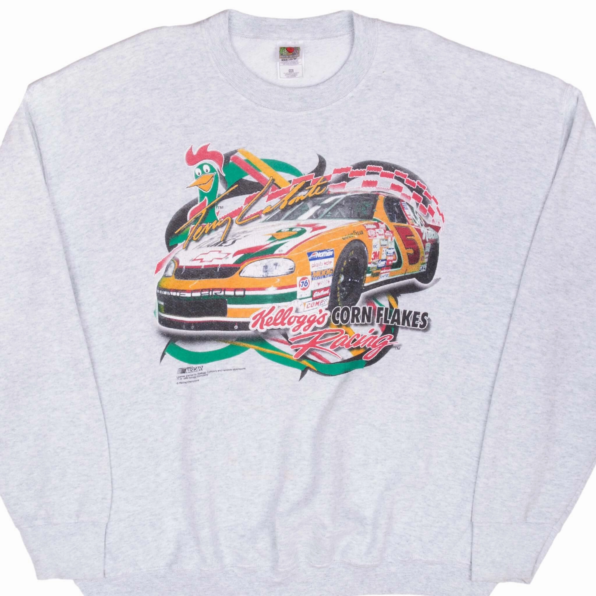Simple Hoodie product glove protection VINTAGE NASCAR TERRY LABONTE KELLOGG'S SWEATSHIRT 1999 2XL