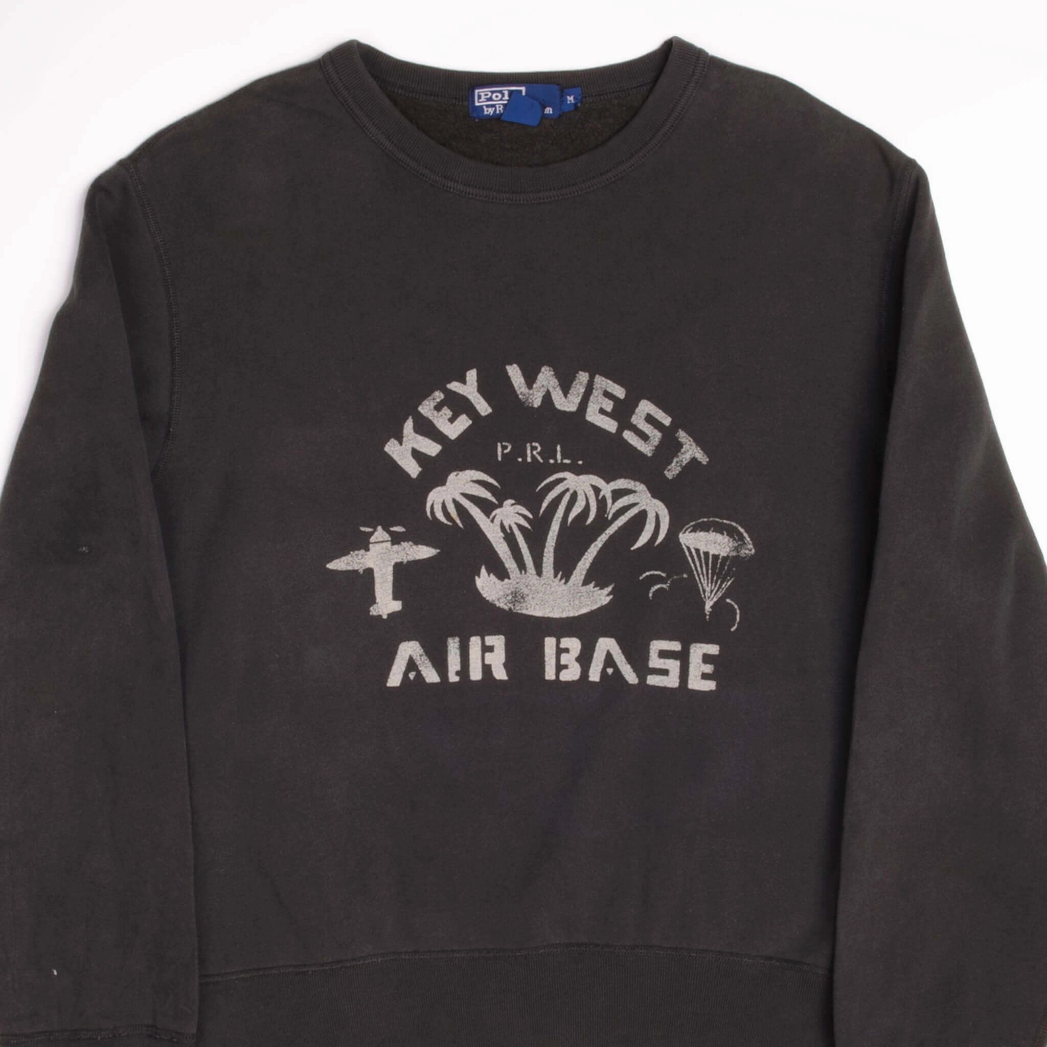 Layered Comfort VINTAGE POLO RALPH LAUREN KEY WEST AIR BASE SWEATSHIRT SIZE MEDIUM 1990S MADE IN USA