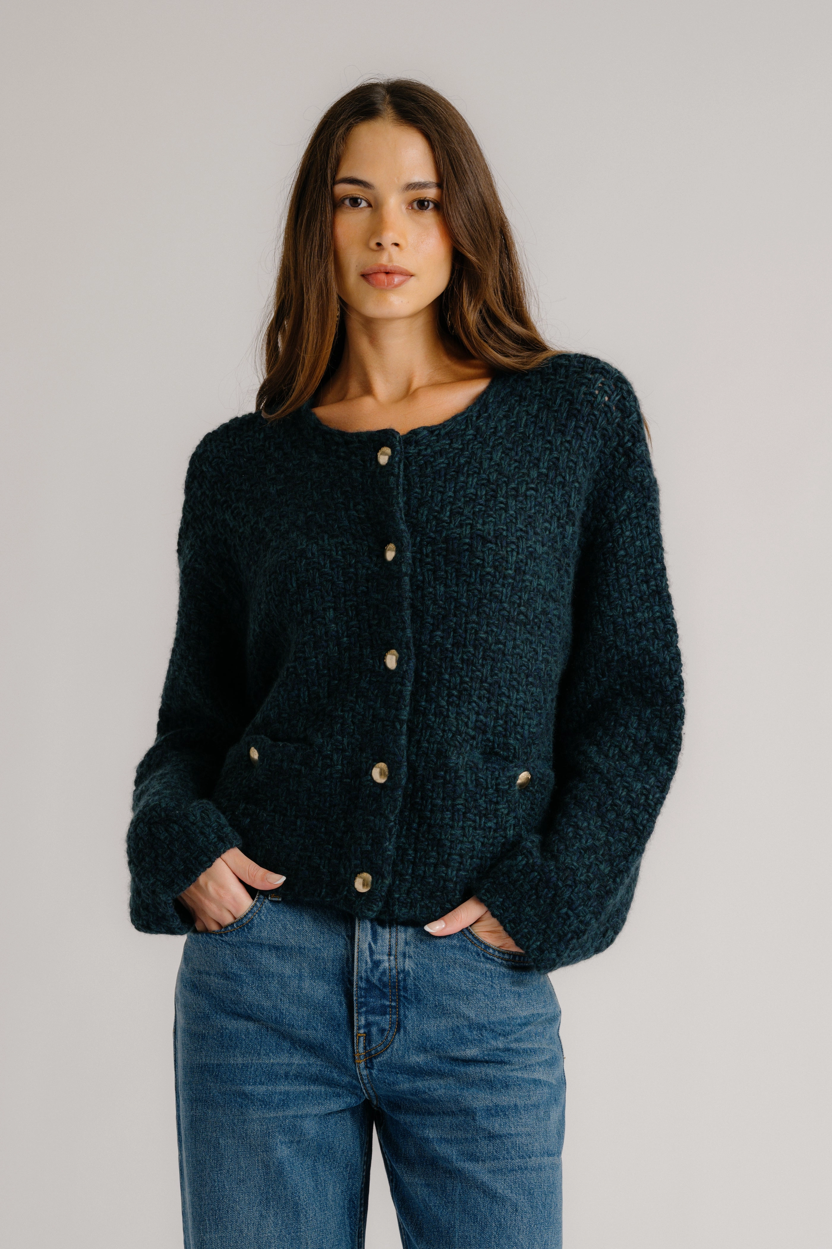 CHARLENE CROPPED WELT POCKET CASHMERE JACKET | SACRAMENTO MULTI Dry Touch Hope