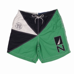 VINTAGE NAUTICA BLUE GREEN SWIMMING SHORT TRUNK SIZE LARGE Comfort waistband