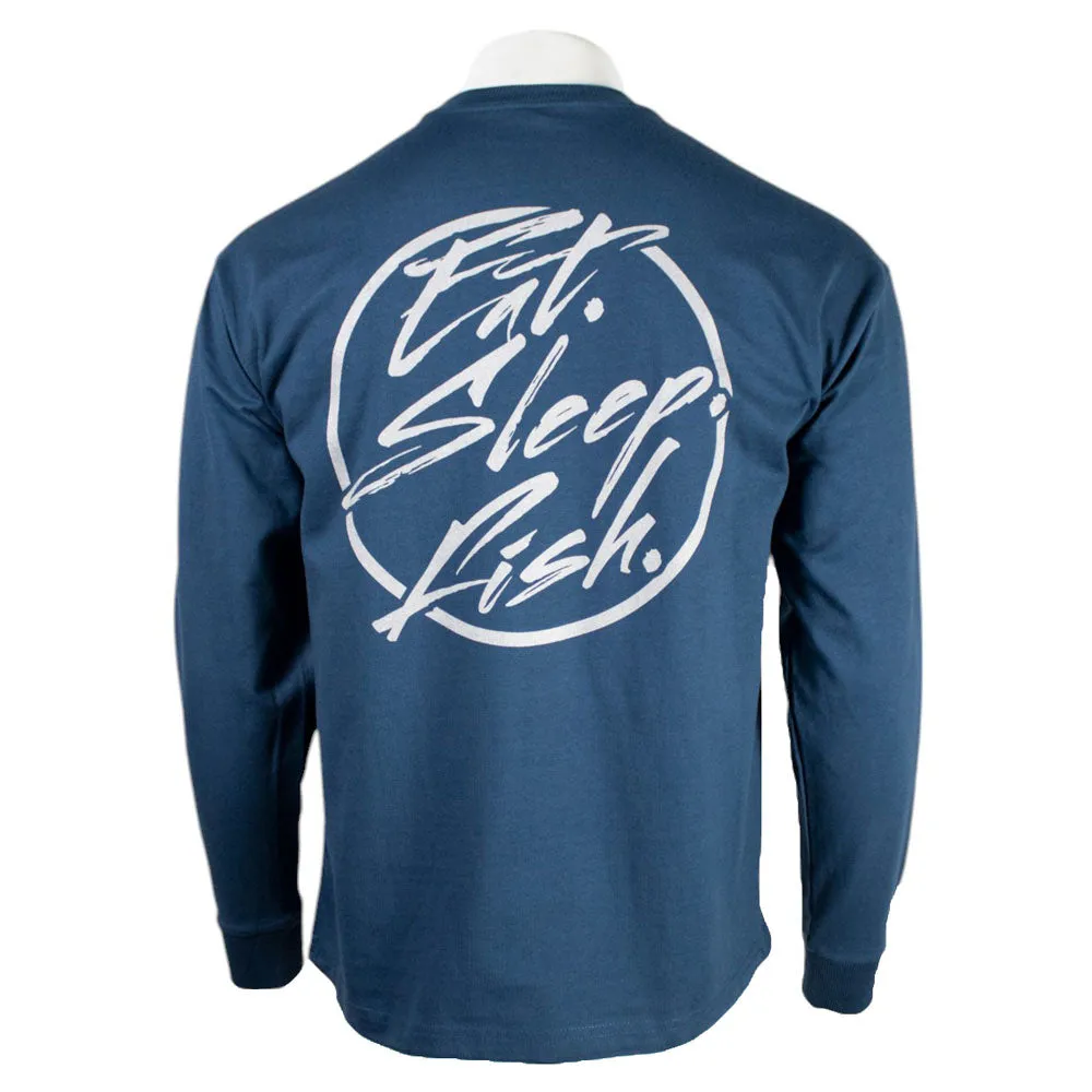 Essential Layer No Fade Technology Skeeter Navy Heavyweight Long Sleeve Pocket Tee