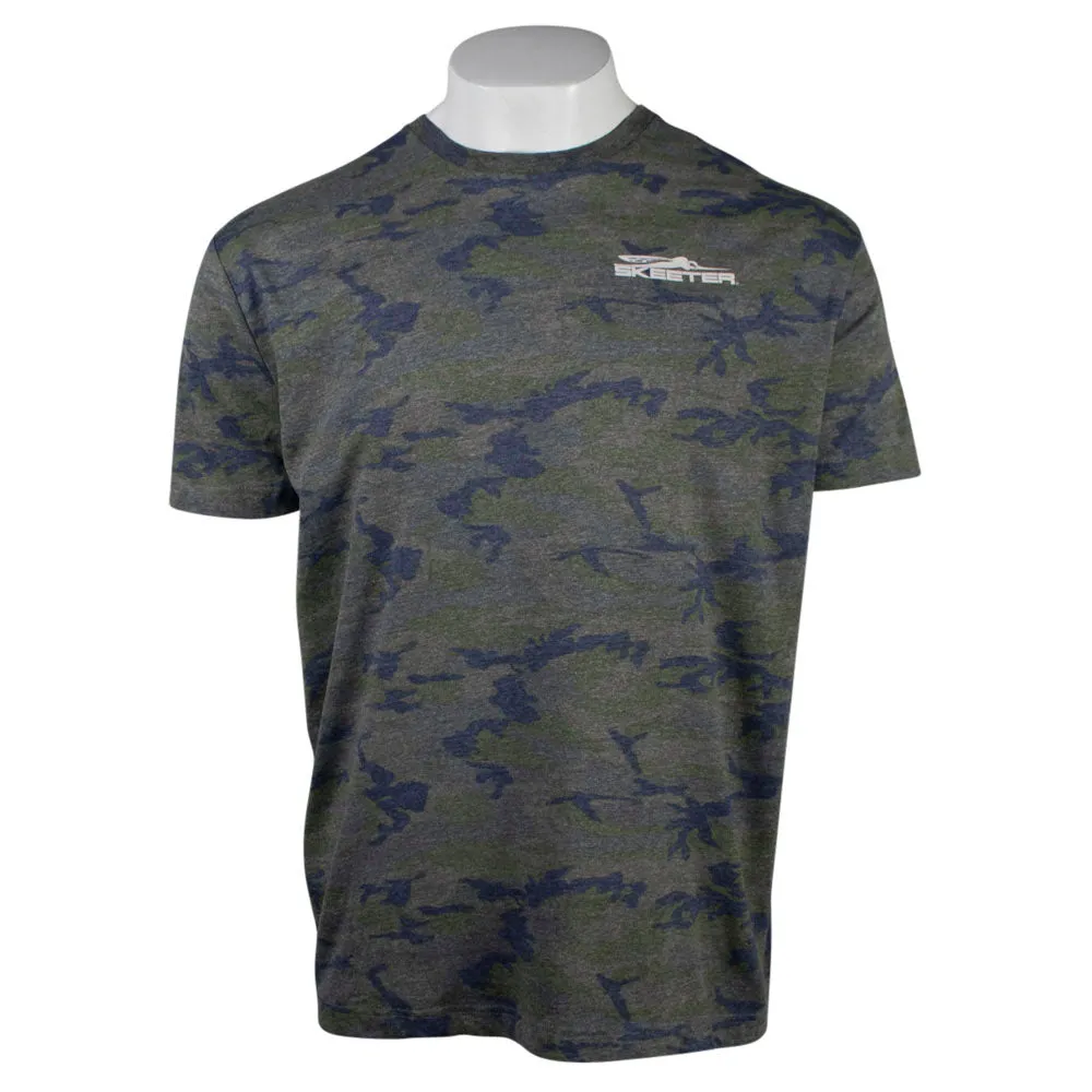 Non Irritating Collar MoistureWickingFabric Skeeter Vintage Camo Tee