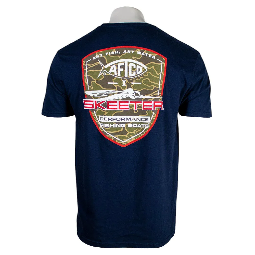 Skeeter x AFTCO Navy Tee Sports Apparel Unisex