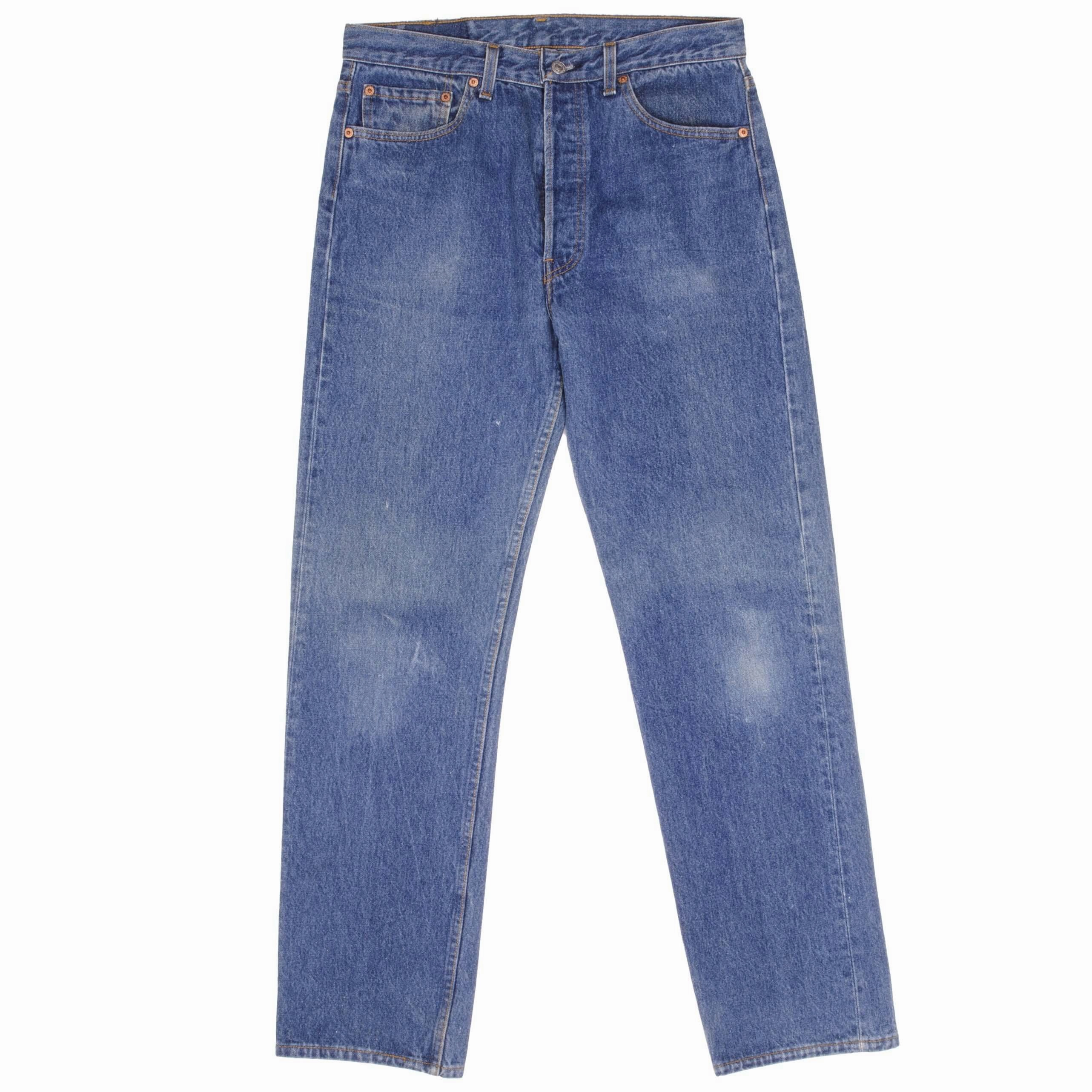 VINTAGE LEVIS 501 JEANS INDIGO 1990S SIZE W33 L32 MADE IN USA Relaxed Comfort