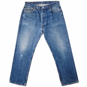 VINTAGE LEVIS 501 JEANS INDIGO 1970-1985 SIZE W34 L28 MADE IN USA Shape Retention Neutral palette