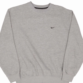 VINTAGE NIKE CLASSIC SWOOSH GREY SWEATSHIRT 2000S SIZE LARGE Easy to Carry