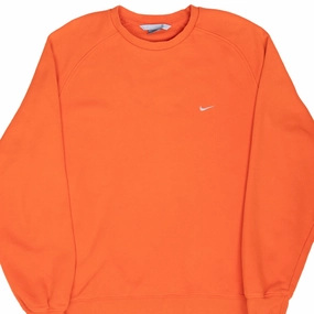 Removable Seasonal Collection VINTAGE NIKE CLASSIC SWOOSH ORANGE SWEATSHIRT 2000S XL