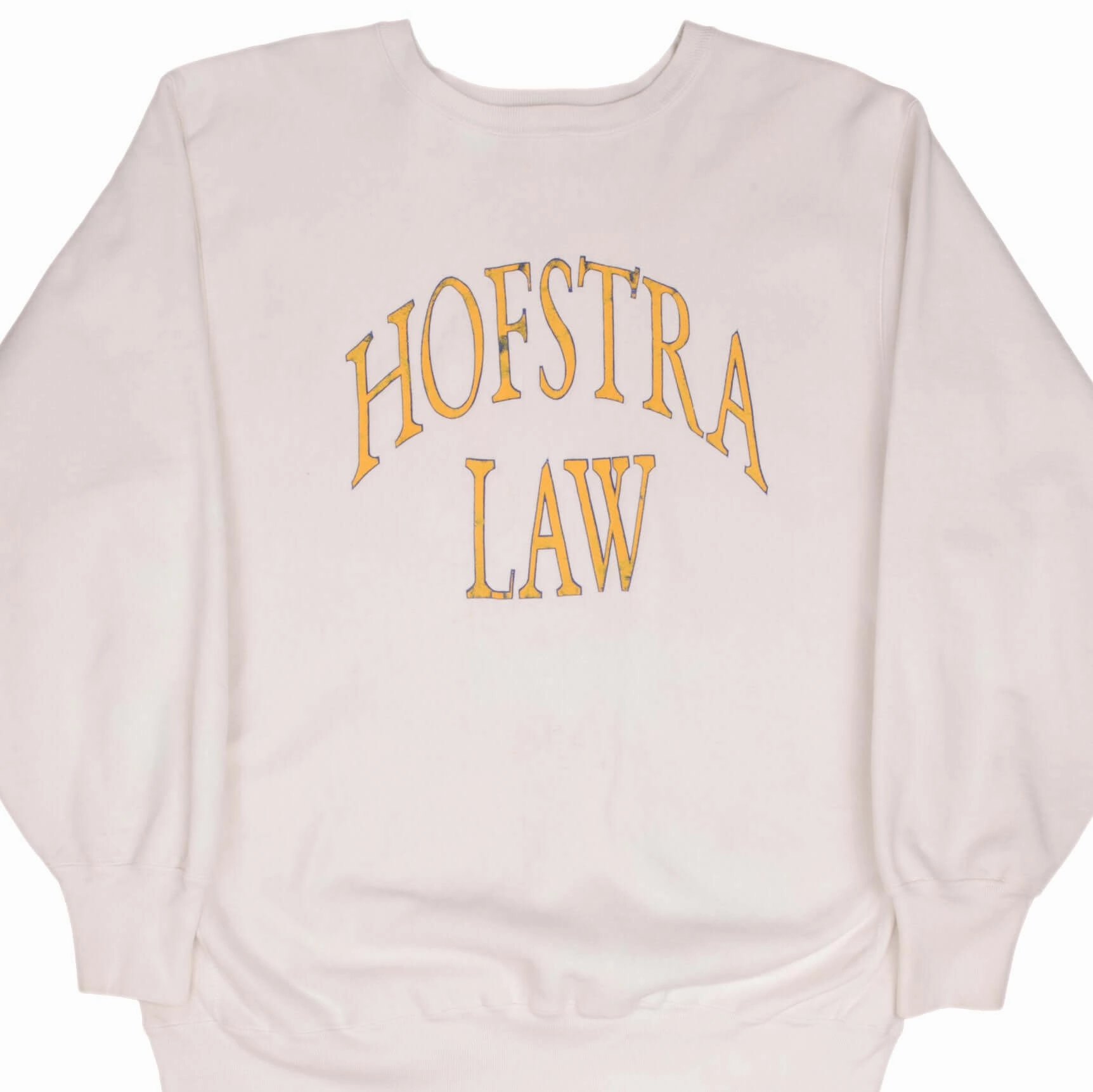 Short Sleeve product customization VINTAGE CHAMPION REVERSE WEAVE HOFSTRA LAW  WHITE SWEATSHIRT 1980S XL MADE USA