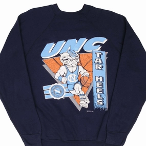 adults' VINTAGE UNC TAR HEELS COLLEGE BASKETBALL SWEATSHIRT 1980S XL MADE IN USA
