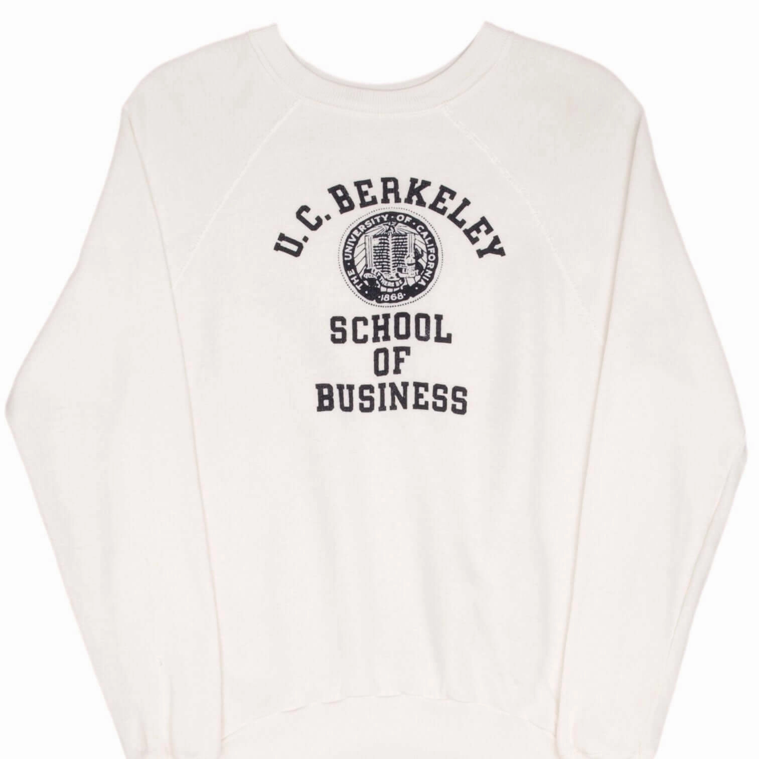 VINTAGE UC BERKELEY SCHOOL OF BUSINESS SWEATSHIRT 1980S SIZE LARGE MADE IN USA Soft Feel Urban Layer