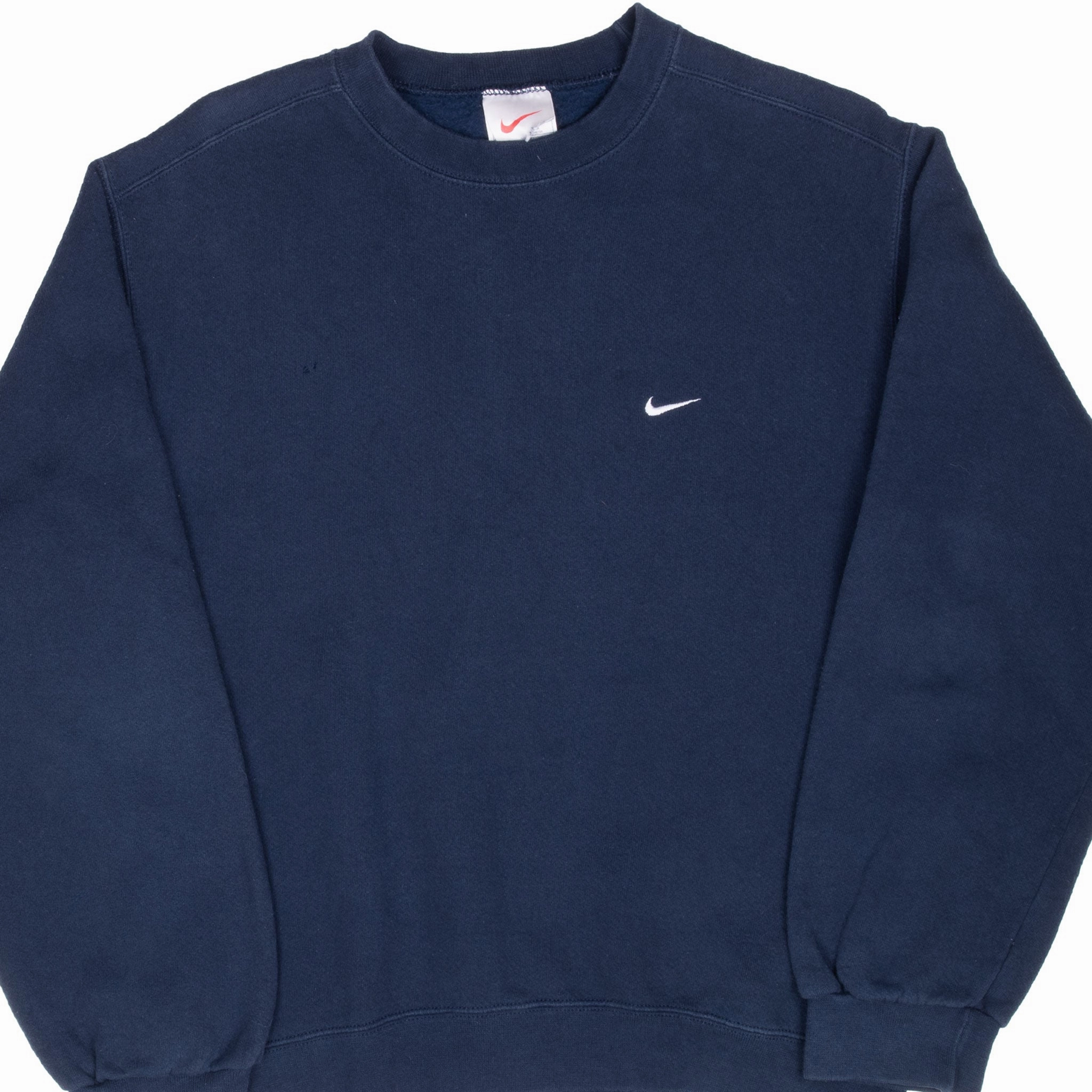 VINTAGE CLASSIC NIKE SWOOSH NAVY BLUE SWEATSHIRT 1990S SMALL Regular Fit