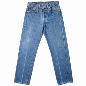 Unfaded Hemline fade resistant color VINTAGE LEVIS 501 JEANS INDIGO 1988-1993 SIZE W31 L28 MADE IN USA