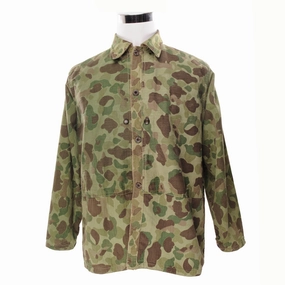 pilots VINTAGE USMC HBT FROGSKIN MODIFIED CAMOUFLAGE UTILITY JACKET WW2 SIZE 38