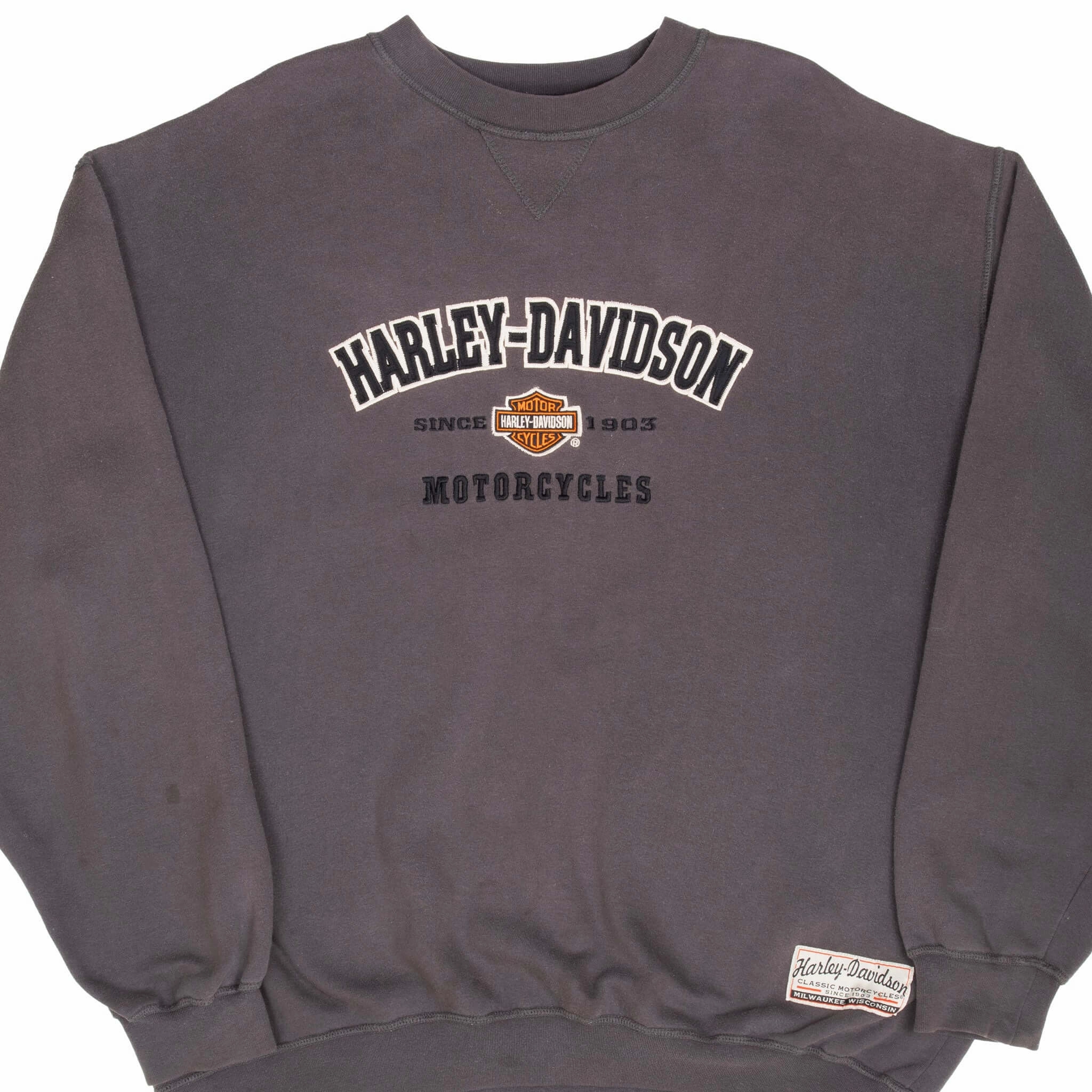 Fall VINTAGE HARLEY DAVIDSON MOTORCYCLE 1990S DARK GREY SWEATSHIRT 2XL