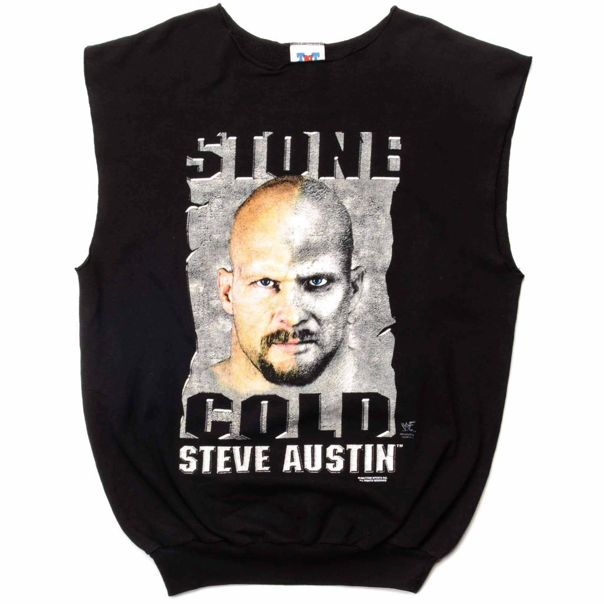 Chic Fit VINTAGE WWF STONE COLD STEVE AUSTIN SLEEVELESS SWEATSHIRT 1998 SIZE MEDIUM