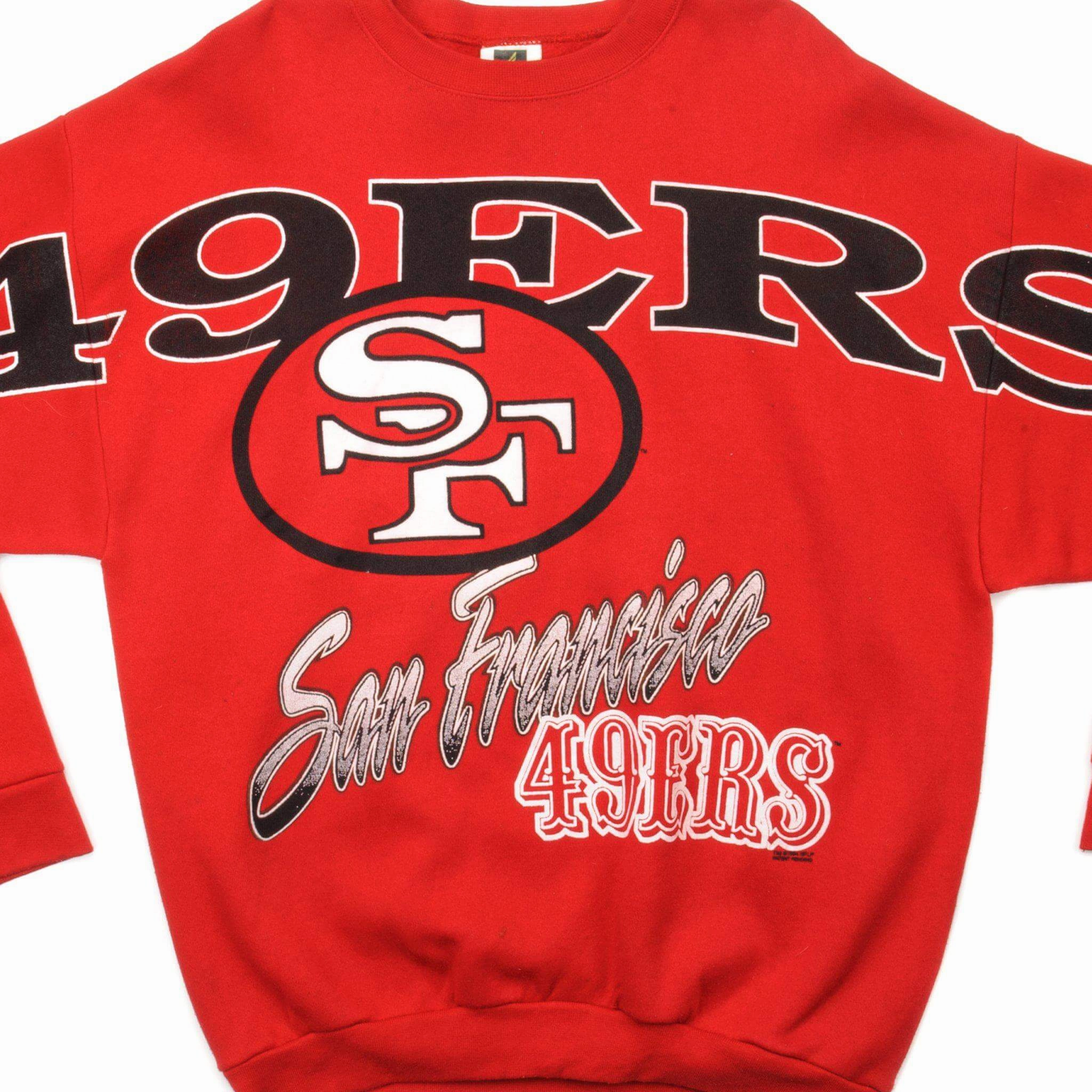 VINTAGE NFL SAN FRANCISCO 49ERS SWEATSHIRT 1994 SIZE L/XL MADE IN USA Retro Print product yoga friendly flexibility