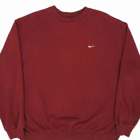 VINTAGE RED BURGUNDY NIKE CLASSIC SWOOSH SWEATSHIRT 2000S SIZE 2XL Cozy Essentials Active Wear