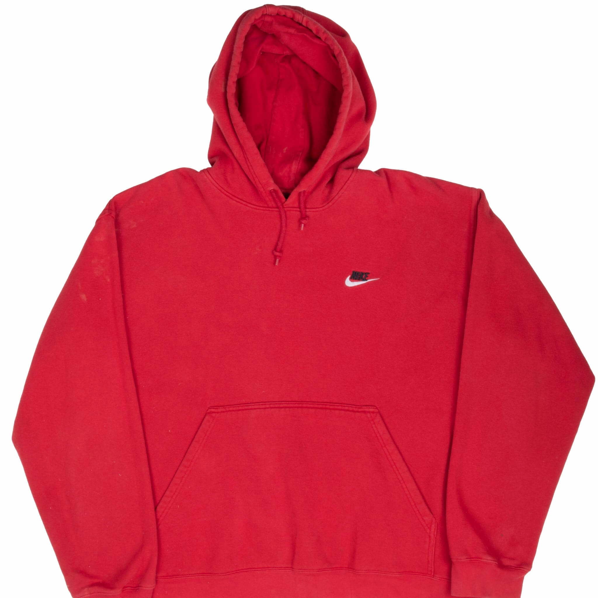 VINTAGE NIKE CLASSIC SWOOSH RED HOODIE SWEATSHIRT 2000S XL Sporty Look