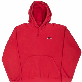 VINTAGE NIKE CLASSIC SWOOSH RED HOODIE SWEATSHIRT 2000S XL Sporty Look