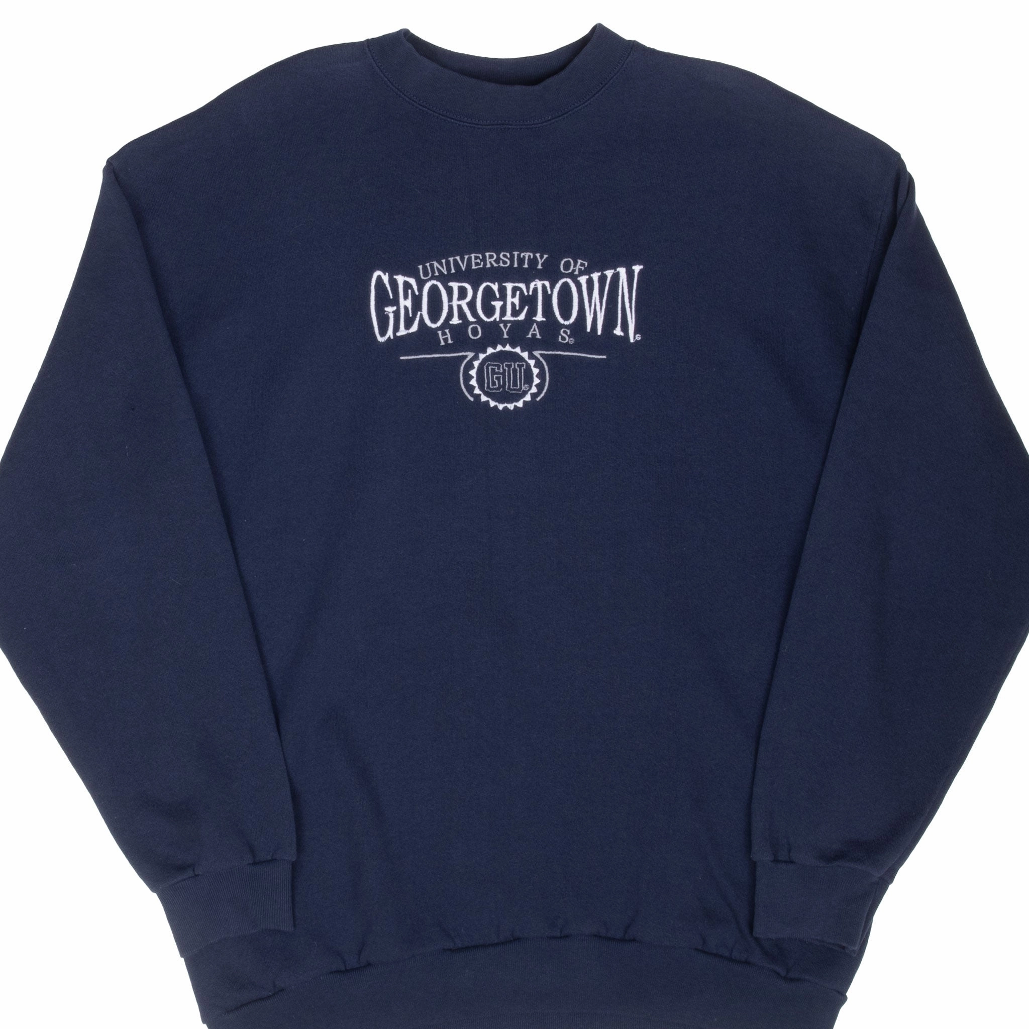 VINTAGE GEORGETOWN HOYAS EMBROIDERED SWEATSHIRT 1990S LARGE MADE USA product rhinestone glamour