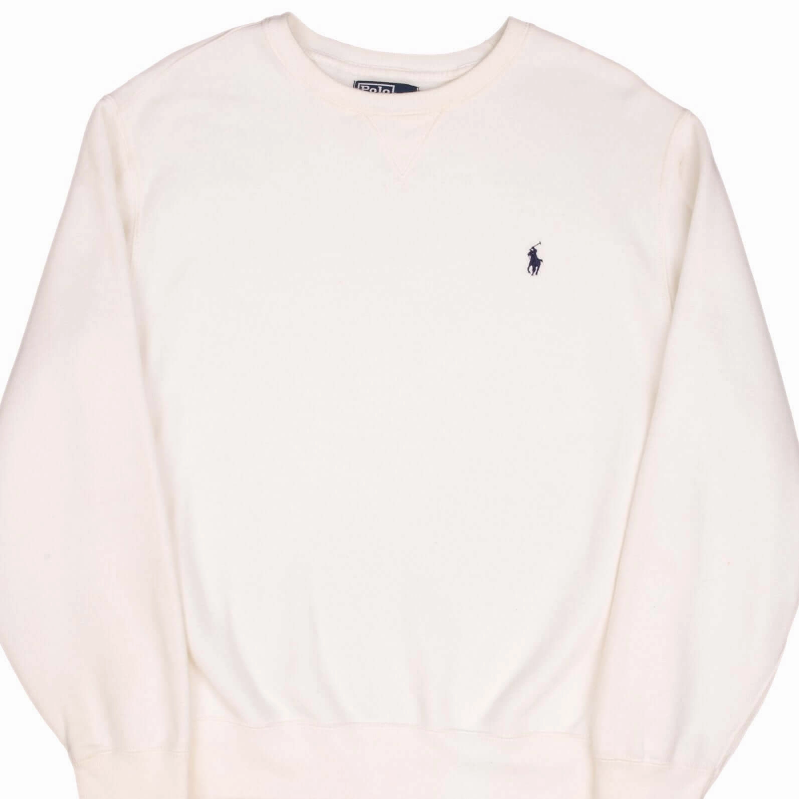 VINTAGE RALPH LAUREN WHITE CLASSIC CREWNECK HEAVYWEIGHT SWEATSHIRT LARGE 1990S Fleece