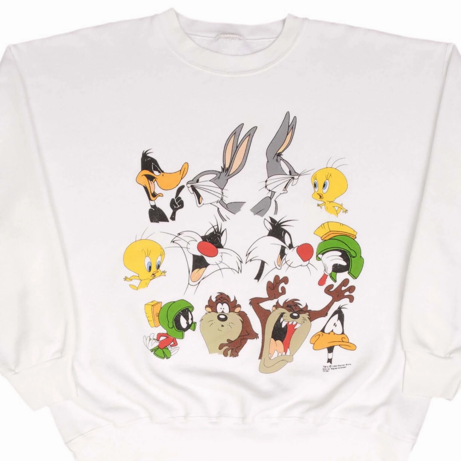 Bow Accents VINTAGE LOONEY TUNES TAZ TWEETY MARVIN BUGS DAFFY SWEATSHIRT 1994 SIZE XL