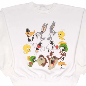 Bow Accents VINTAGE LOONEY TUNES TAZ TWEETY MARVIN BUGS DAFFY SWEATSHIRT 1994 SIZE XL