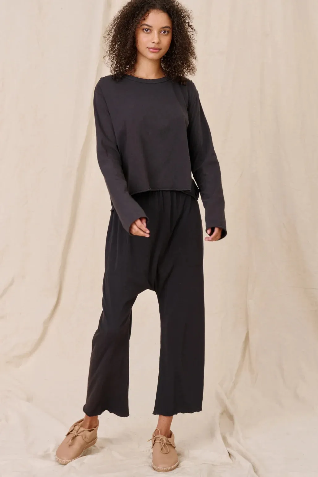 The Long Sleeve Crop Tee Easy Care Fabric Soft Stretch Fit