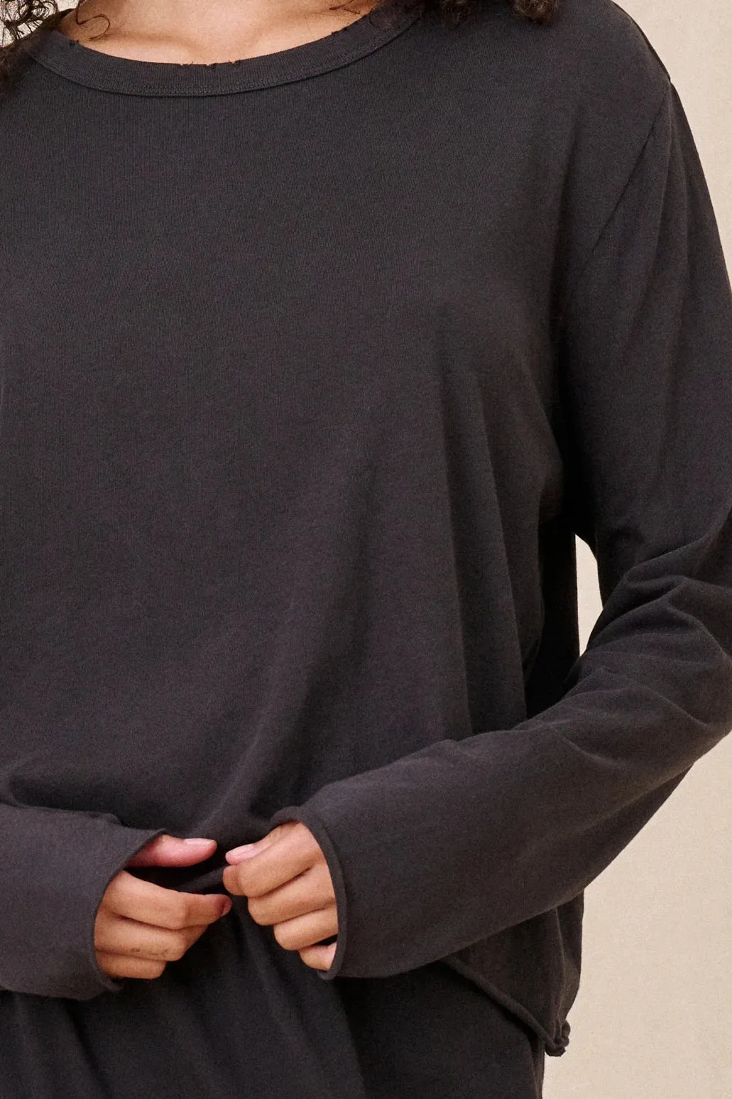 Floral freshness Light Casual Wear The Long Sleeve Crop Tee