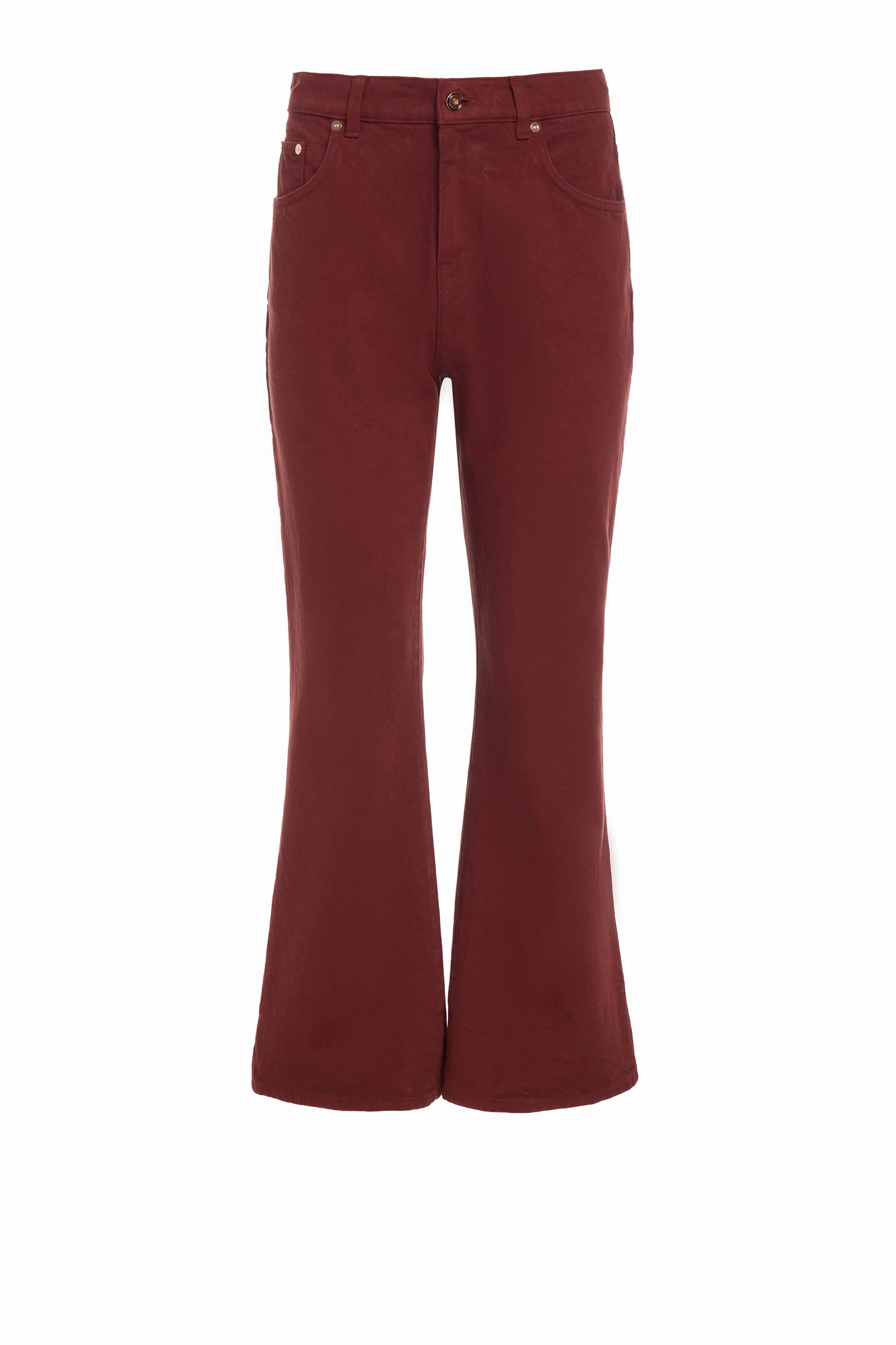 Chill Wear Ezra Bootcut Cropped Jean in Burnt Sienna Recycled Cotton Denim