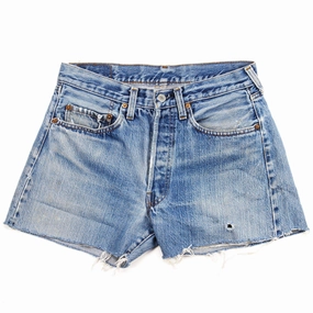 Water Repellent Coating VINTAGE LEVIS 501 JEANS SHORT SIZE W30 WITH SELVEDGE MADE IN USA