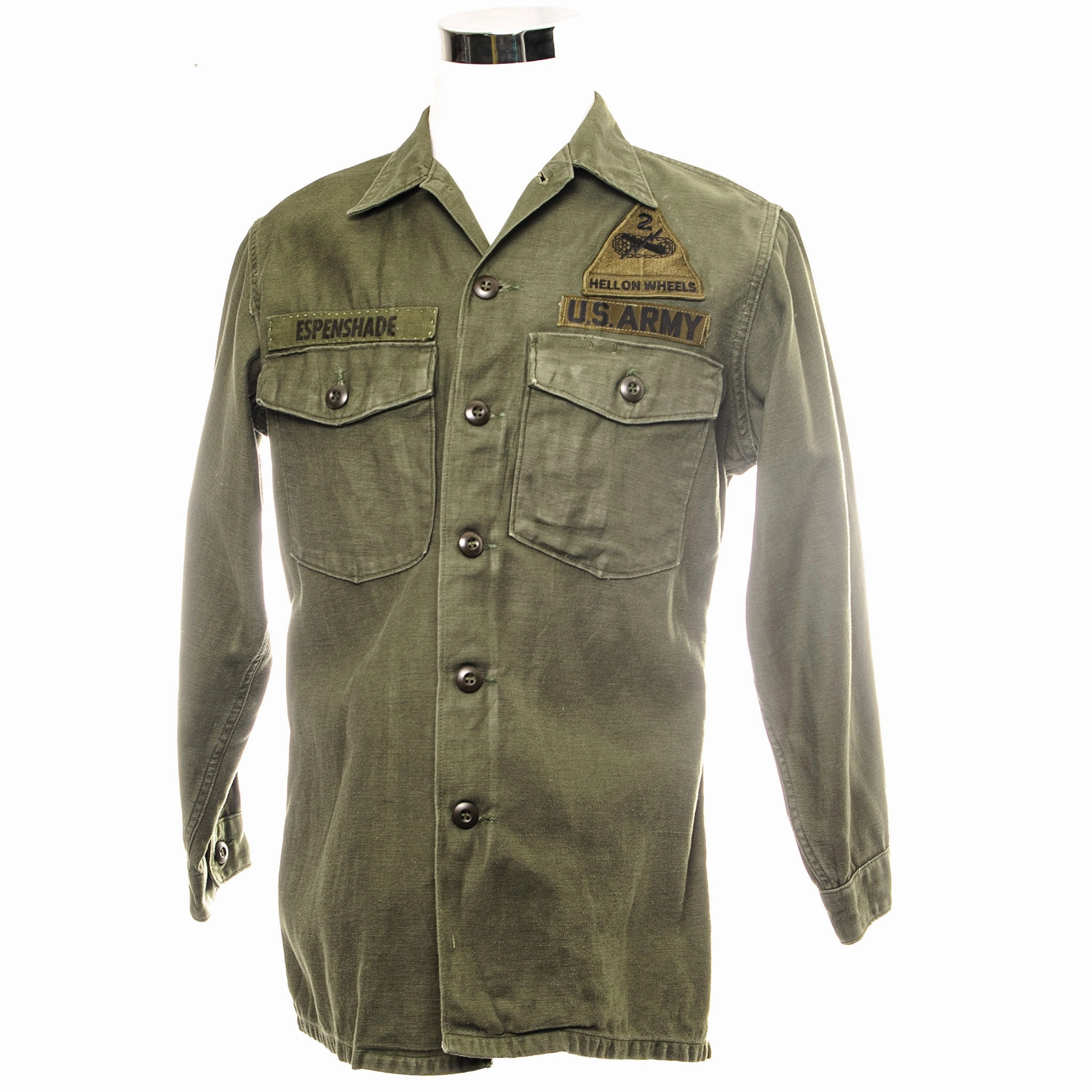 VINTGE US ARMY UTILITY SHIRT P64 1970 2ND ARMORED DIVISION PATCHED Comfy Vibe