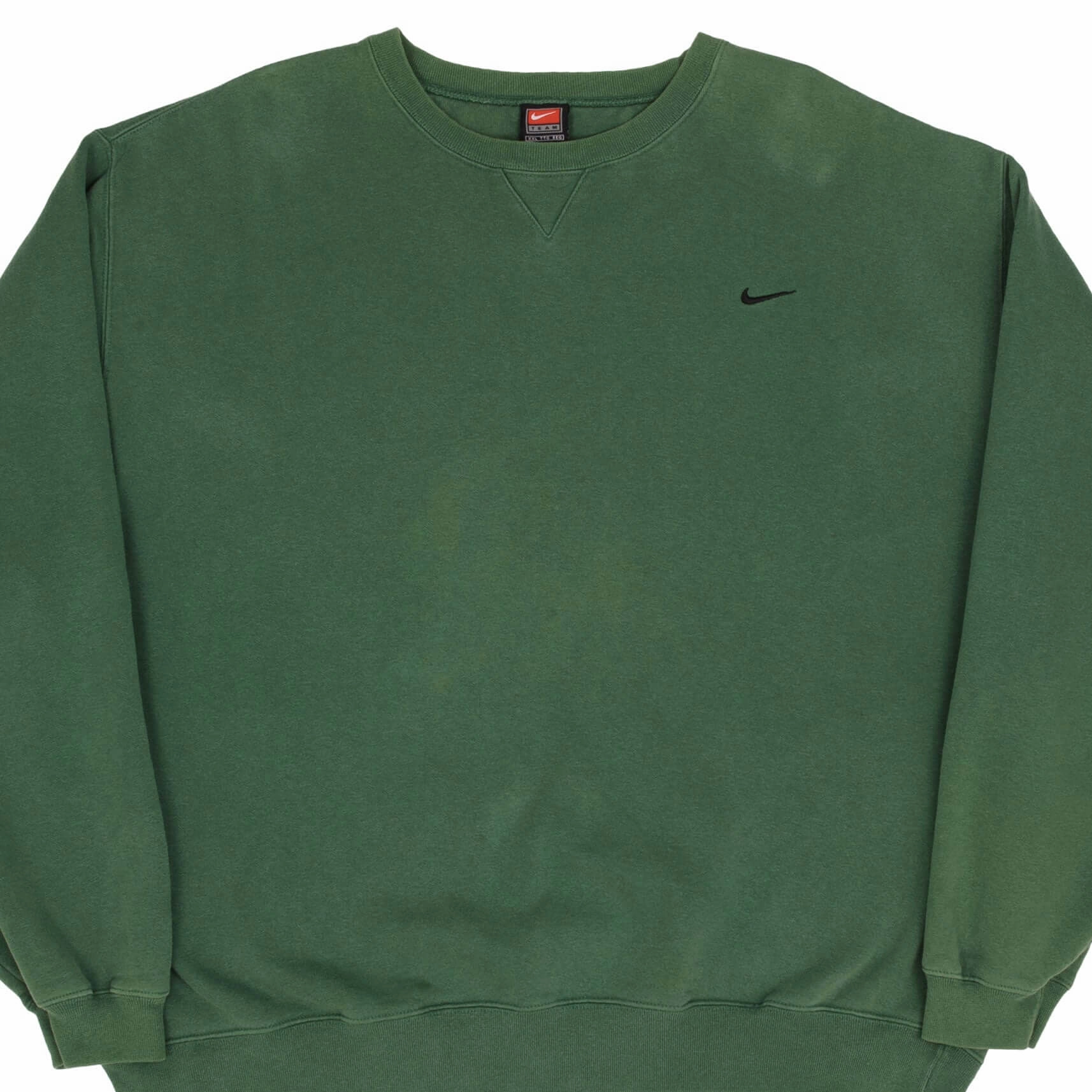 City Cool Comfy Basics VINTAGE NIKE SWOOSH GREEN SWEATSHIRT 1990S SIZE 2XL