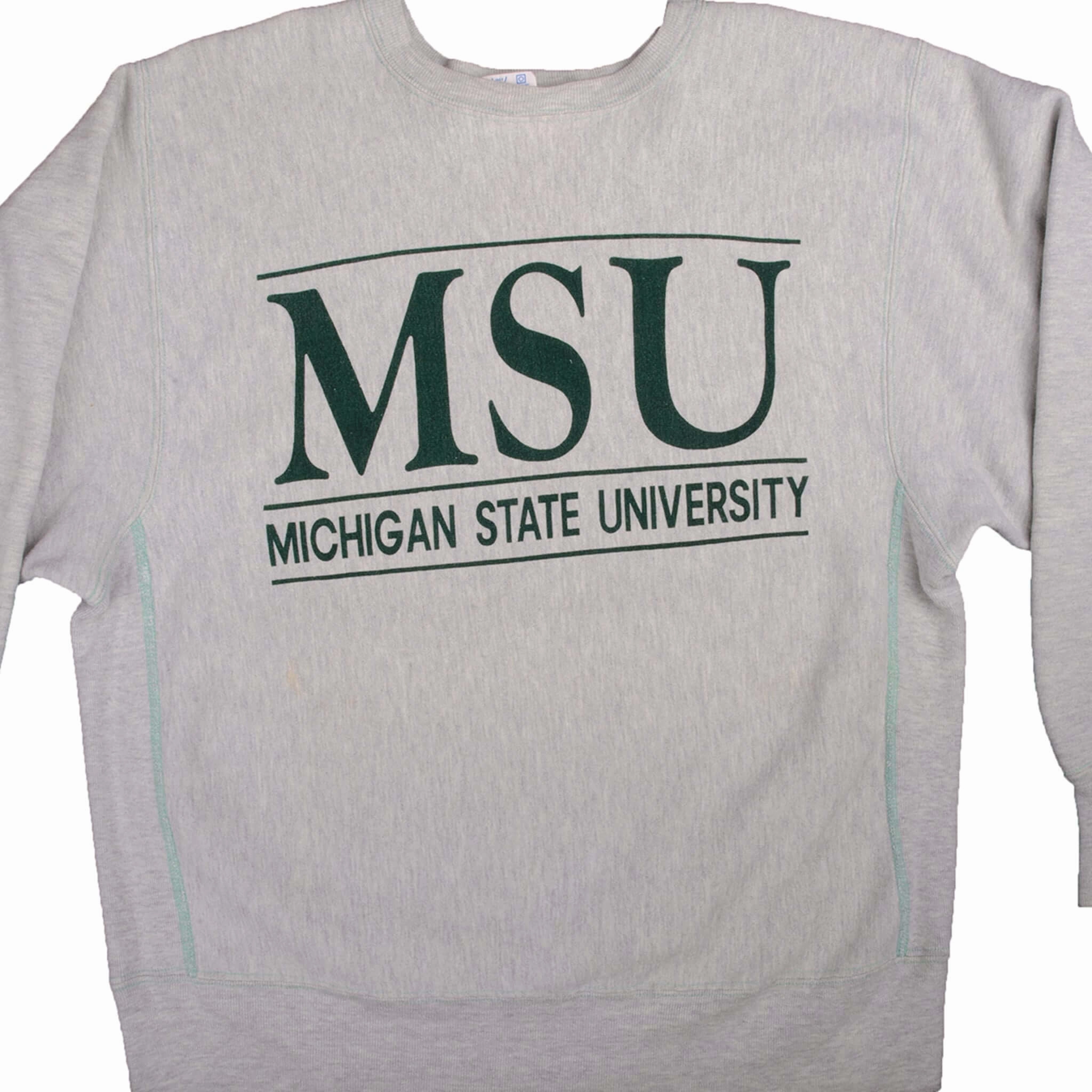skiing suitable Cozy And Warm VINTAGE REVERSE WEAVE CHAMPION MICHIGAN STATE SWEATSHIRT 1980S LARGE MADE IN USA