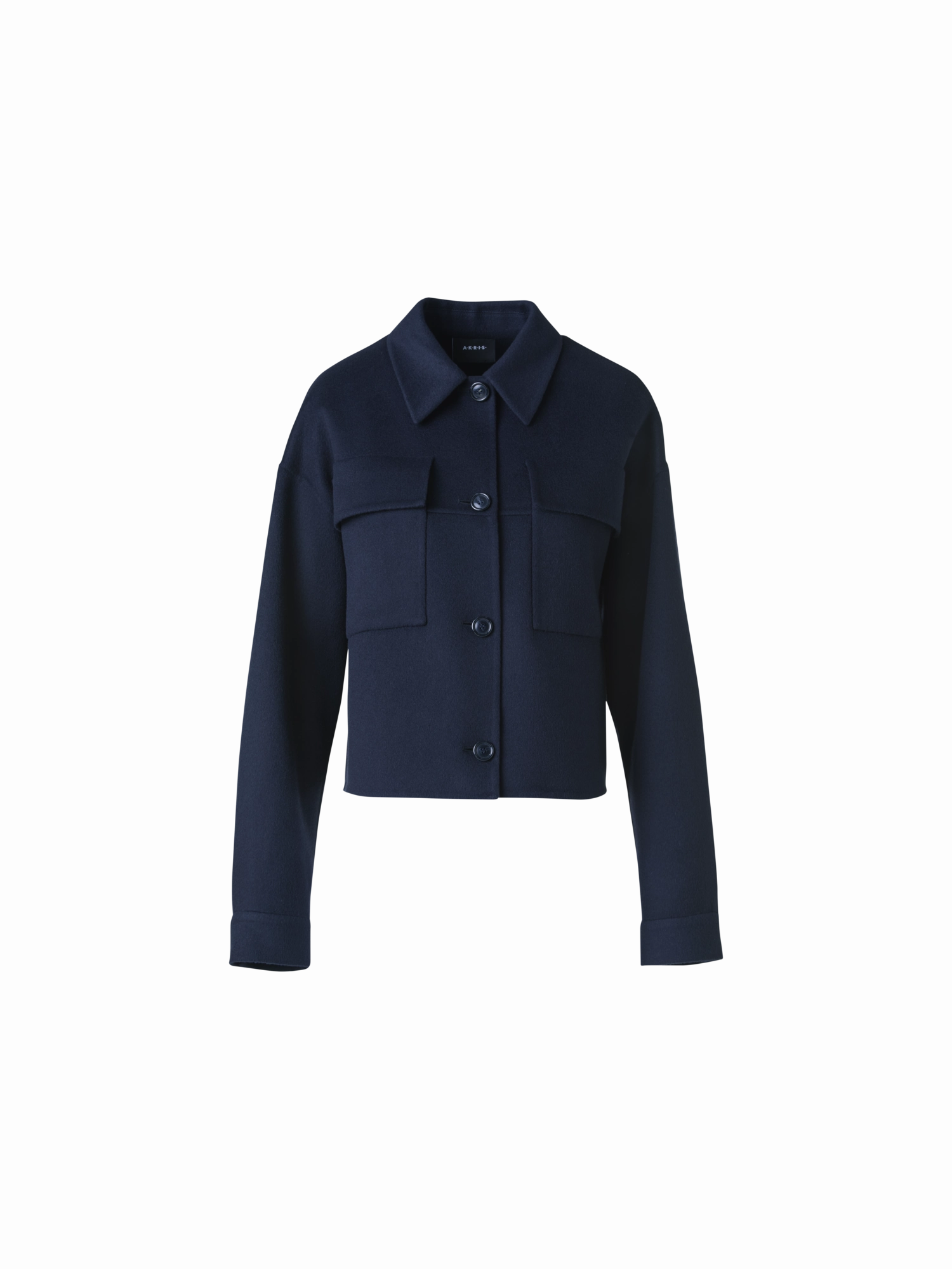 Contribute Short Boxy Cashmere Double-Face Shirt Jacket