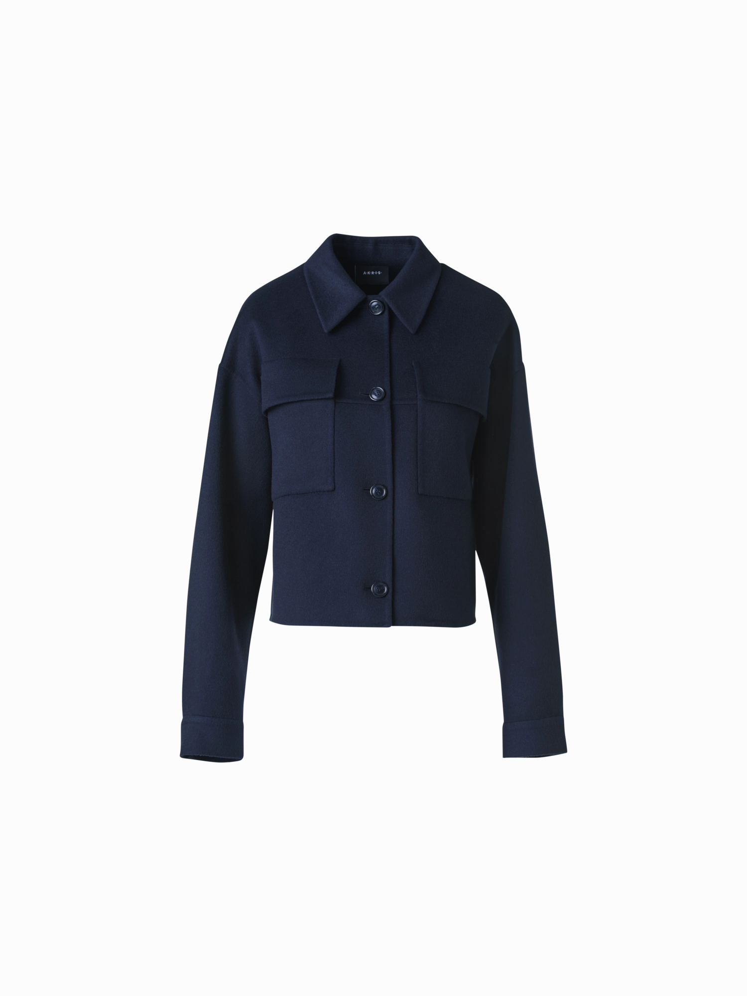 wallet Adjustable Cuffs Short Boxy Cashmere Double-Face Shirt Jacket