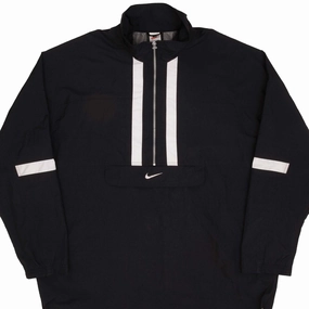 Upgrade VINTAGE NIKE CENTER SWOOSH BLACK PULLOVER WINDBREAKER JACKET 1990S SIZE 2XL