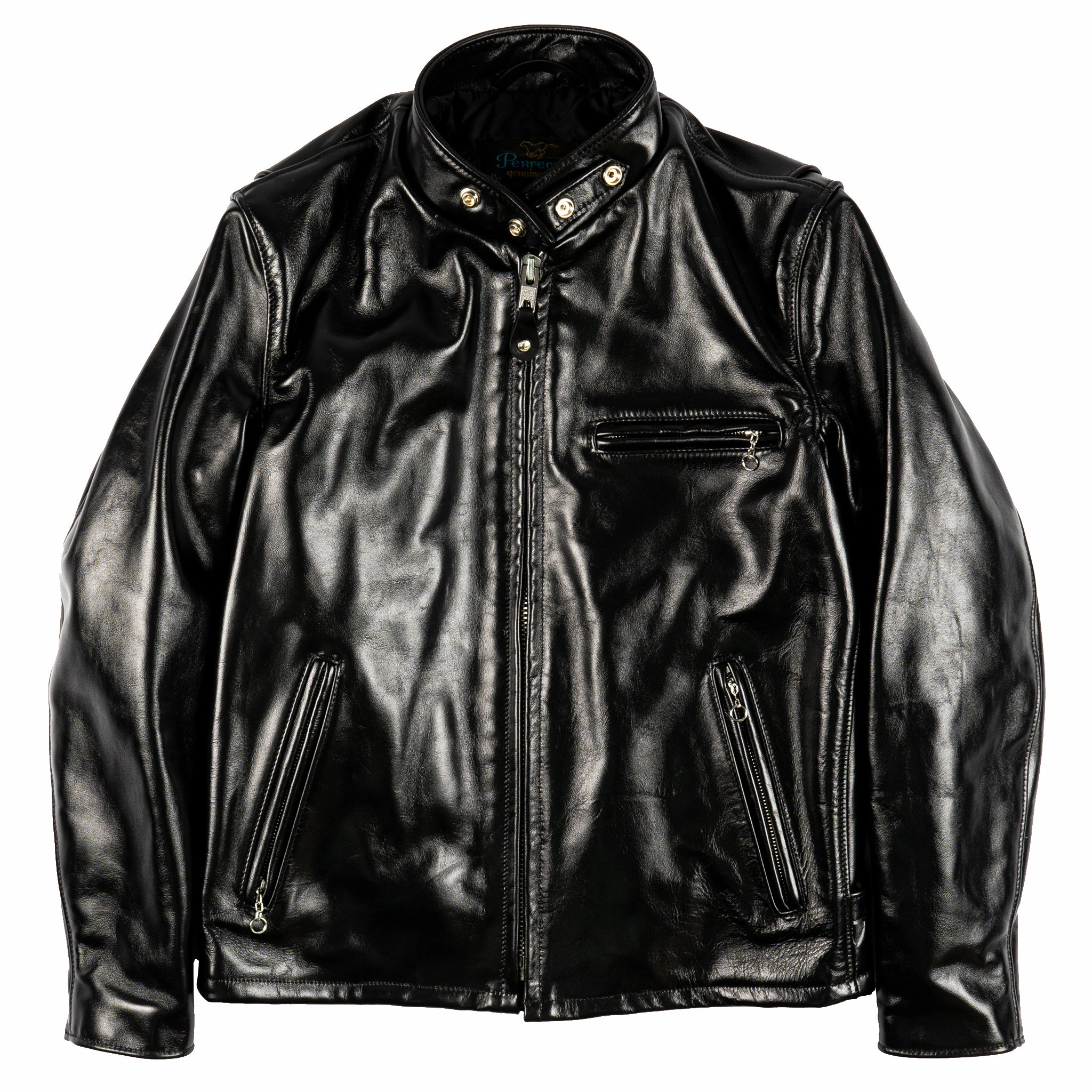 641HH - Racer Black Leather Motorcycle Jacket in Horsehide - Black release