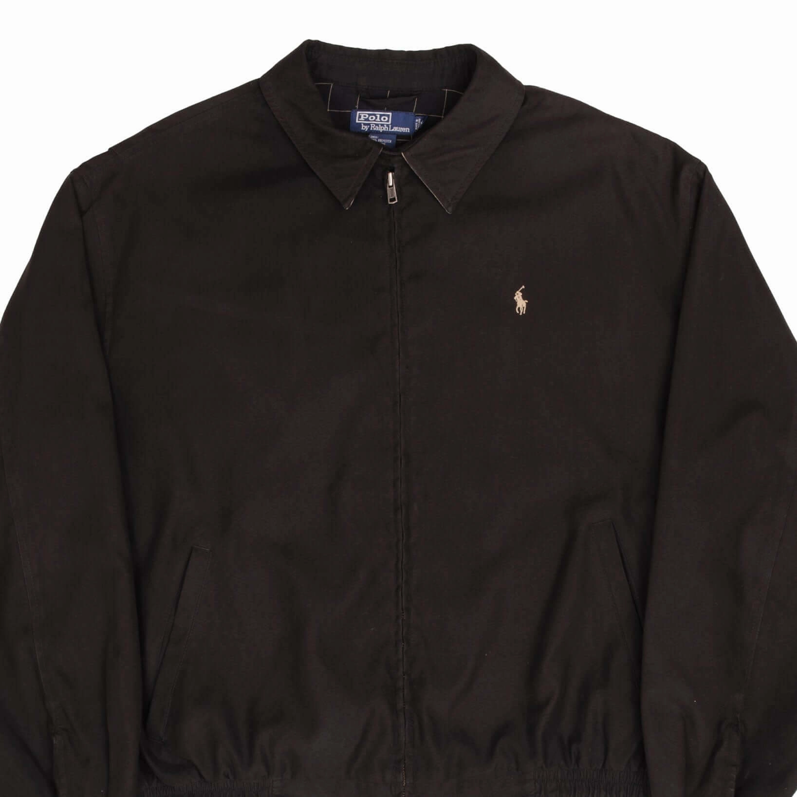 Desire VINTAGE POLO RALPH LAUREN BLACK HARRINGTON GOLF JACKET 1990S SIZE XL