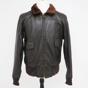 Light Rain Chilly Days VINTAGE USN US NAVY LEATHER JACKET FLYERS TYPE G-1 G1 1967 SIZE 44